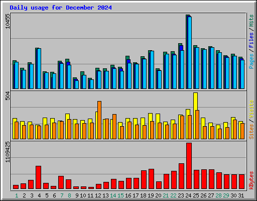 Daily usage for December 2024