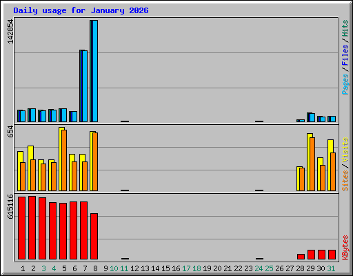Daily usage for January 2026
