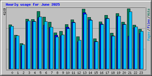 Hourly usage for June 2025